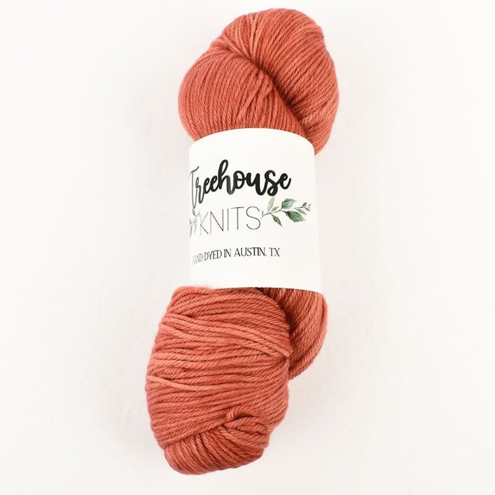 Treehouse Knits Sport Yarn 100% SW Merino Wool Hand-Dyed Cocos Shawl